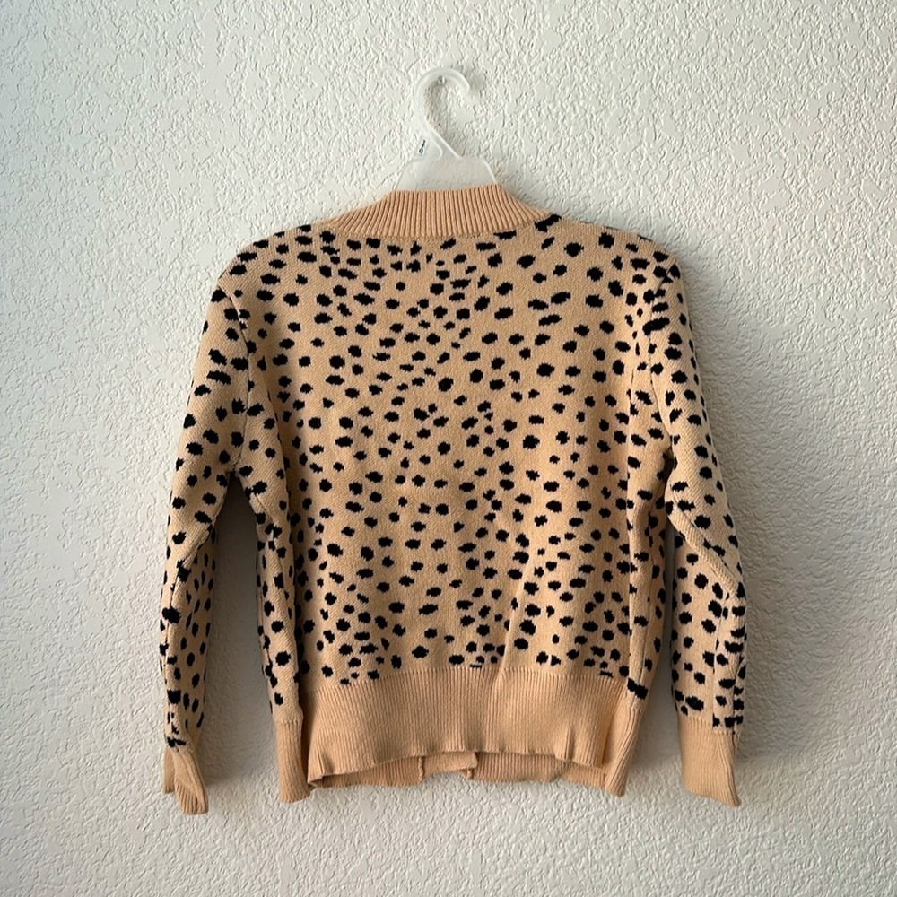 Pink Lily Brown Cheetah Print Cardigan Size S - Picture 4 of 6